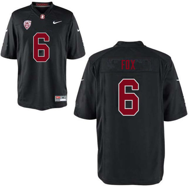 Men #6 Andres Fox Stanford Cardinal College Football Jerseys Sale-Black - Click Image to Close